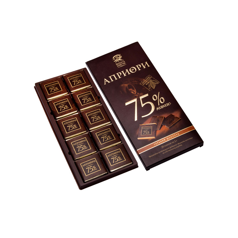 安妮斯 俄罗斯进口食品零食75%可可脂黑巧克力100克/盒