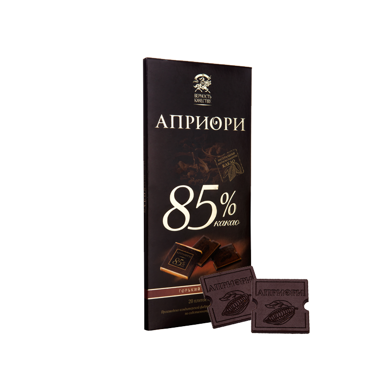 安妮斯 俄罗斯进口食品零食85%可可脂黑巧克力100克/盒