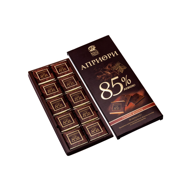 安妮斯 俄罗斯进口食品零食85%可可脂黑巧克力100克/盒
