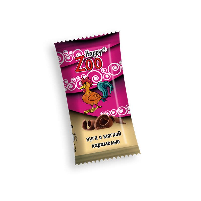 俄罗斯原装进口 快乐动物园牌巧克力牛轧糖果硬糖1千克/袋图片