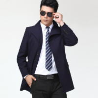 奇屋喔 2016商务时尚修身男装大衣外套 羊毛呢大衣秋冬加厚保暖新款外套