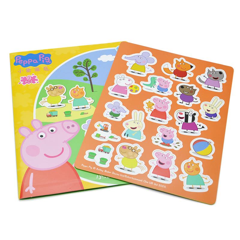 小猪佩奇PeppaPig 儿童卡通磁性贴 早教益智拼图磁粉纸品 卡通贴贴纸生日礼物 3-6岁图片