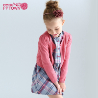 巴巴小镇童装女童短款毛衣针织衫2017春秋季新品儿童女宝宝长袖毛衫3909