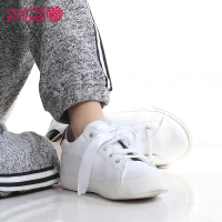 巴巴小镇童鞋女童休闲鞋2017春季新品女孩运动鞋儿童时尚板鞋小白鞋3925