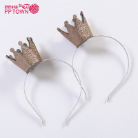 pptown童装女童新款亮片皇冠发圈中大儿童百搭可爱公主发箍饰3872