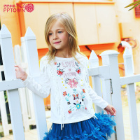 女童圆领长袖2017秋新款女中大童装T恤衫儿童上衣女孩打底衫4385