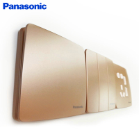 Panasonic松下开关插座86型usb开关插座曲悦面板五孔插座带开关家用墙壁单控开关香槟金曲悦系列开关插座电源插座