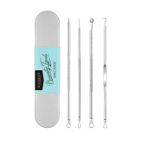 健美创研粉刺针4件套装黑头暗疮针挑痘脂肪粒挤痘工具