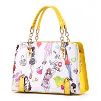 2017新款潮女夏款链条年轻时尚美女图手提包单肩包包女包