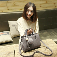 2017新款女士百搭手提包时尚韩版流苏小方包单肩包斜挎小包包