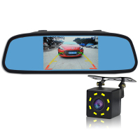 高清车载摄像头车载显示器倒车影像雷达一体机可视雷达影像监控机