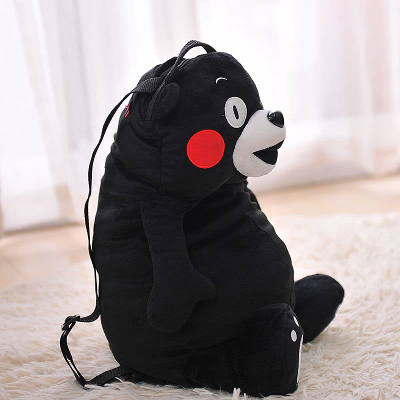 【日本正版原装进口】 酷MA萌(KUMAMON) 熊本熊玩偶书包 毛绒儿童书包双肩背包 42CM图片