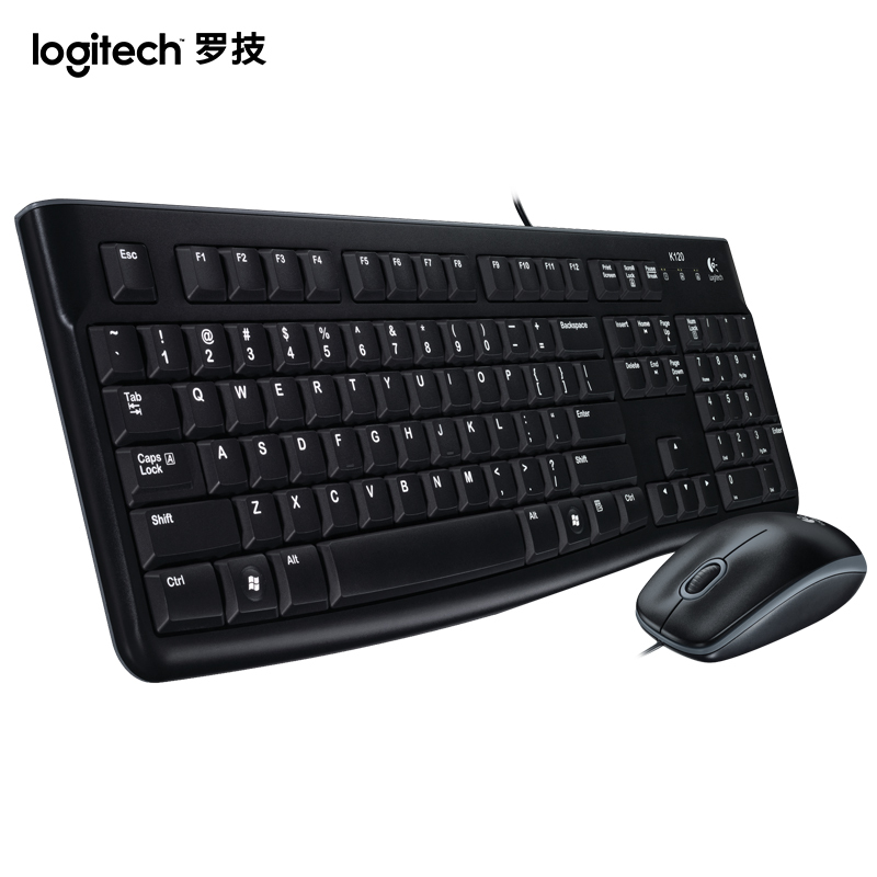 罗技（Logitech）MK120 键鼠套装 鼠标键盘套装 黑色