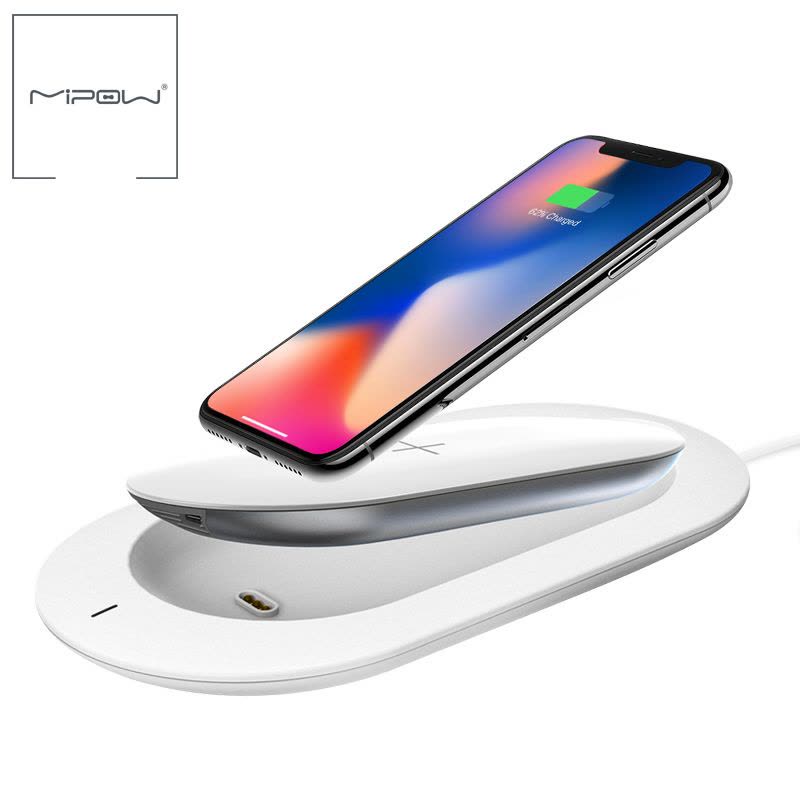 MIPOW苹果X无线充电宝iPhoneX无线充电器双用移动电源便携快充8P（黑色）图片