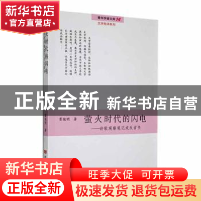 正版 萤火时代的闪电:诗歌观察笔记或反省书 霍俊明著 中国言实