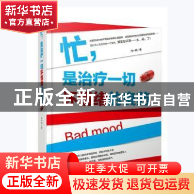 正版 忙,是治疗一切坏情绪的良药 马一帅著 中国财富出版社 9787