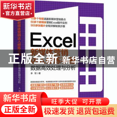 正版 Excel新媒体营销达人修炼手册 数据高效处理与分析 李军 人