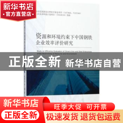 正版 资源和环境约束下中国钢铁企业效率评价研究 祝丽云,何枫著