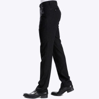 黑色竖隐条修身商务时尚西裤CK153