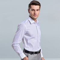 白色条子高支舒适时尚商务衬衫8771