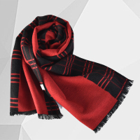 男士冬季常备红黑欧式时尚经典绅士舒适围巾WJH06
