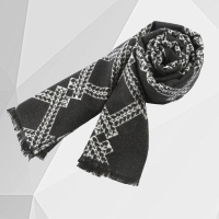 男士冬季常备黑灰格纹欧式时尚经典绅士舒适围巾WJ658