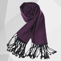 男士冬季搭配紫罗兰色流苏时尚舒适围巾WJ068