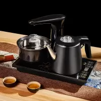 容声全自动上水壶家用控温一体泡茶电热烧水壶304不锈钢电茶壶抽水吸水式煮茶器抽水自吸式煮水茶具套装 黑色双层防烫款无指示