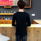 青少年韩版长袖T恤男士春秋季V领修身打底衫学生纯色秋衣简约上衣