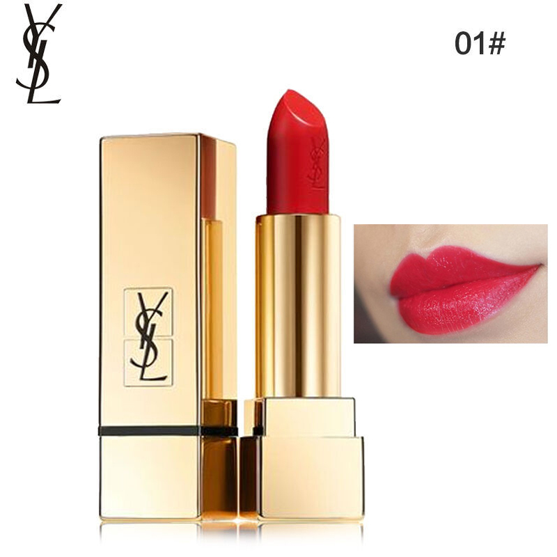 圣罗兰ysl女士口红迷魅方管唇膏滋润保湿持久不脱色1号正红色香港直