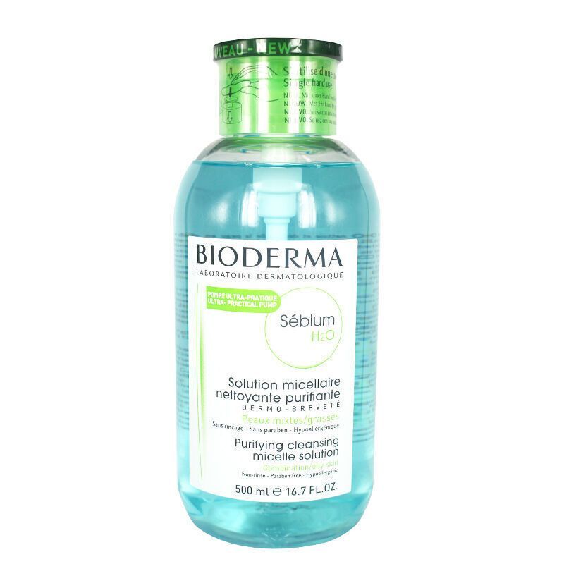 BIODERMA/贝德玛 净妍洁肤液卸妆水500ml蓝水 脸部眼部温和眼唇卸妆液深层清洁淡妆