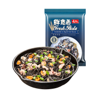 寿桃墨鱼肉粒鲜意面220g/包 非油炸墨鱼汁意大利面速食方便面 西餐面条 即食拌面捞面