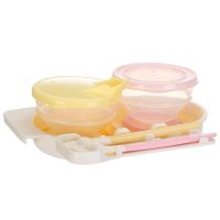 Pigeon贝亲婴儿哺喂套装 宝宝餐具套装 2个碗+2个软头汤匙汤勺 喂食勺 密封饭碗 DA40