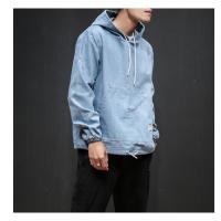 测试拍下无效~2018春装宽松大码日系牛仔夹克外套男潮套头衫休闲牛仔衣/P65