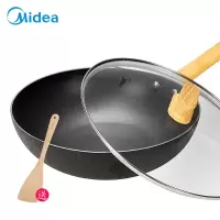 美的(Midea)MP-CJ30Wok306B麦饭石不粘锅家用炒锅电磁炉炒菜锅燃气灶适用不沾锅电磁炉锅