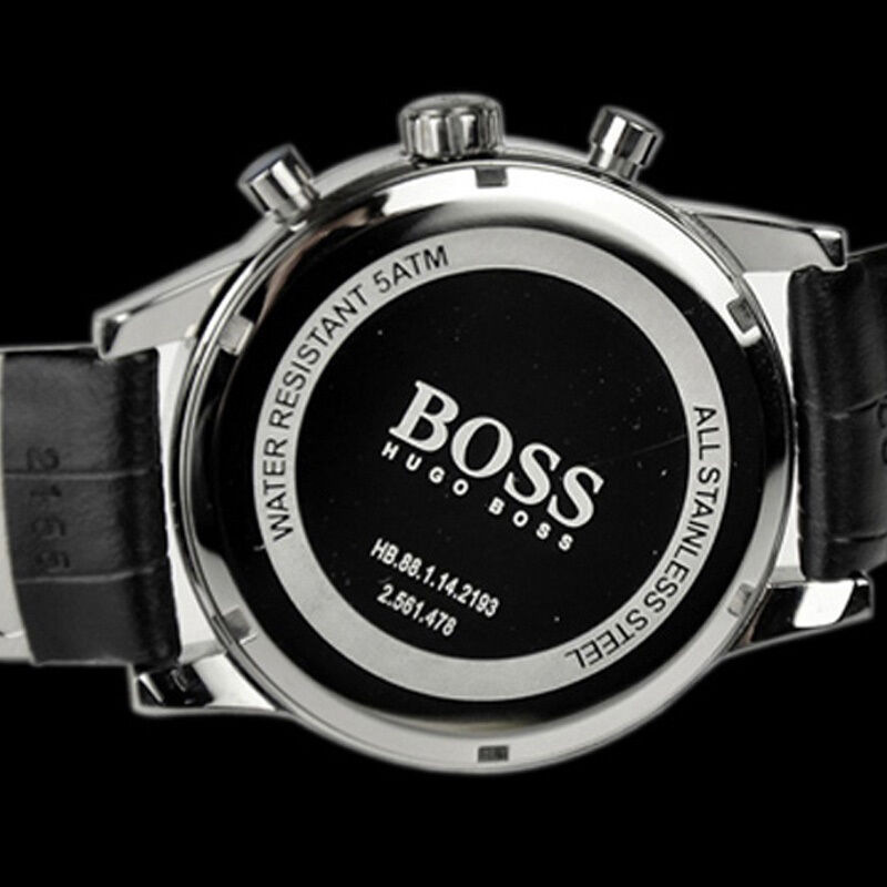 雨果博斯hugoboss手表运动时尚瑞士品牌皮革表带圆盘石英表男1512445