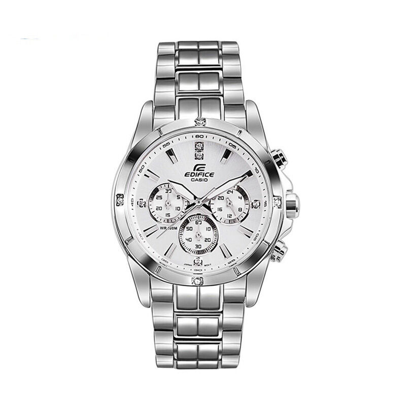 casio卡西欧手表日韩品牌商务钢带圆盘石英表情侣男表女表ef544d7a