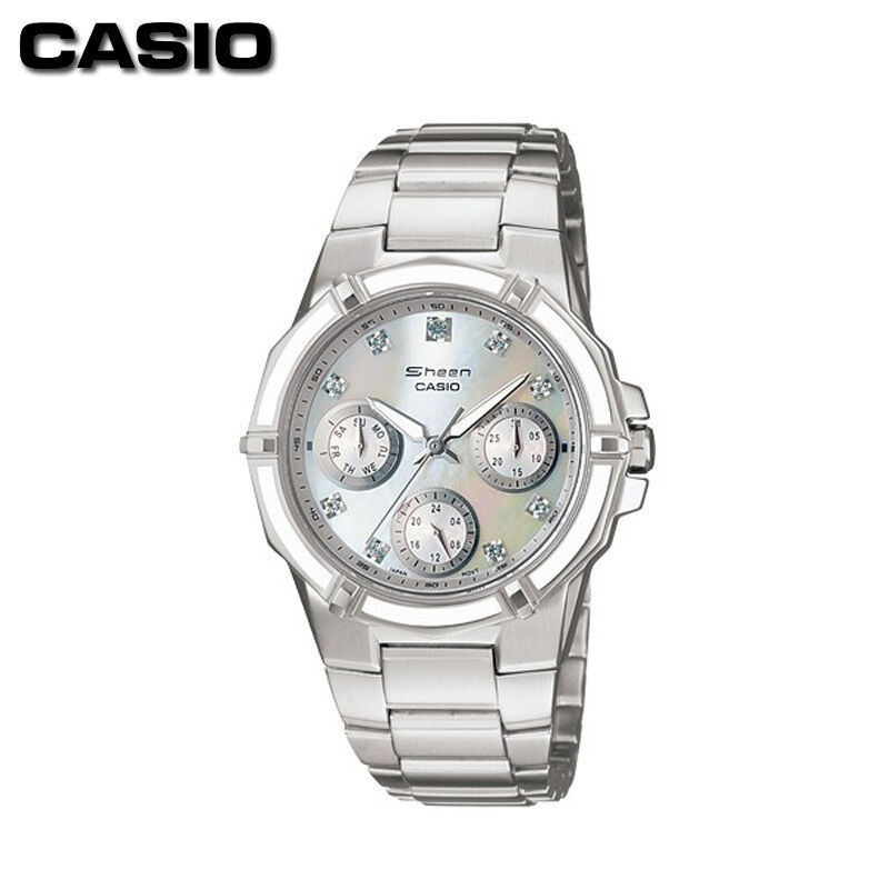 卡西欧(CASIO)手表 日韩品牌情侣对表钢带三眼石英表 男表 女表 EF-551D-7A