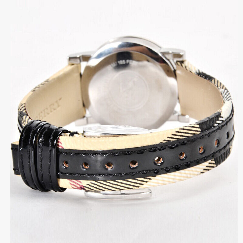 博柏利burberry手表真皮带圆盘石英表情侣男表女表bu1388