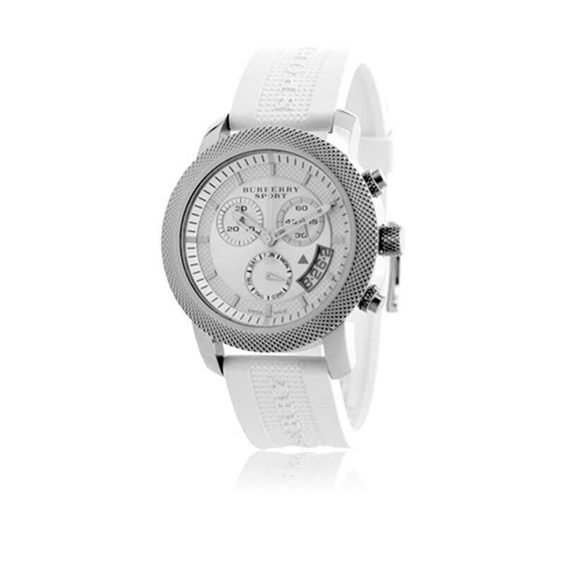 博柏利（BURBERRY）手表休闲时尚瑞士品牌橡胶表带圆盘三眼石英表 男 女 情侣款 BU7760图片