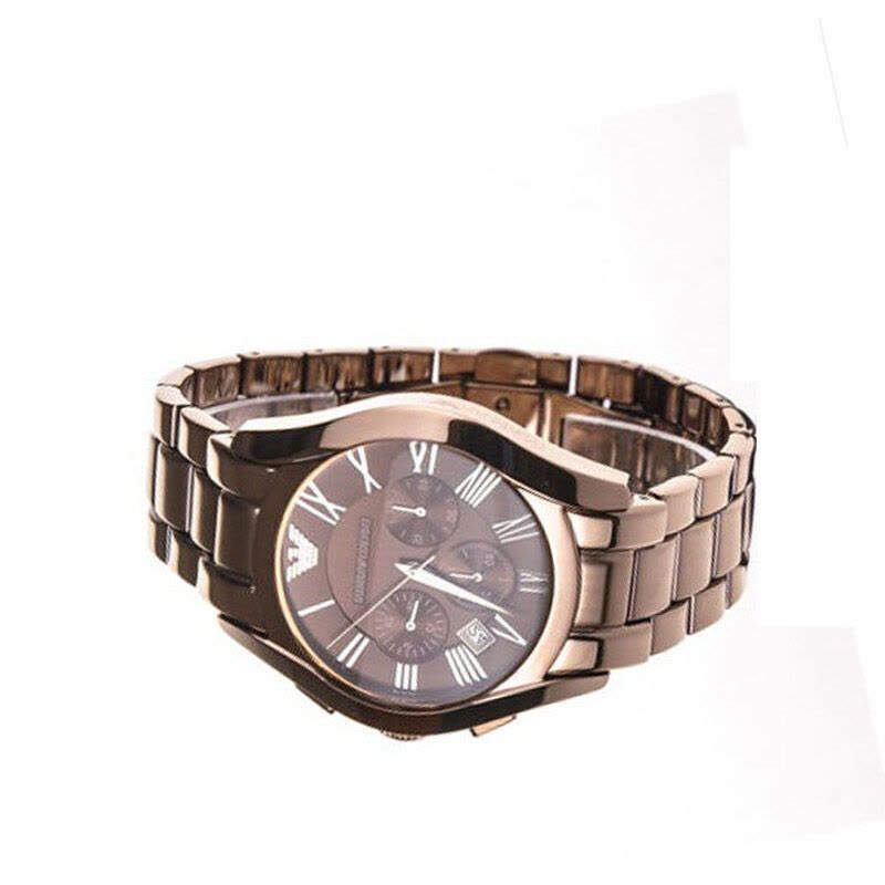 阿玛尼(EMPORIO ARMANI)手表 运动时尚欧美品牌金属表带圆盘石英表男 AR1610图片