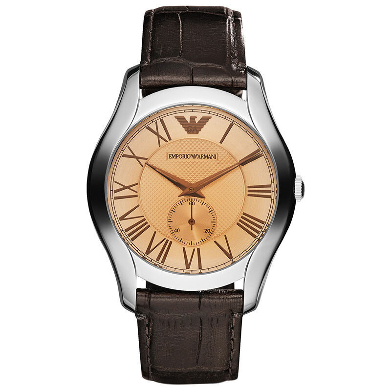 阿玛尼emporioarmani手表运动时尚欧美品牌皮革表带圆盘石英表男情侣