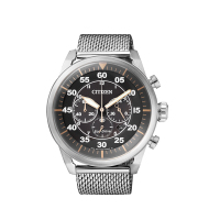 西铁城(CITIZEN)手表时尚休闲钢带三眼光动能男士腕表CA4210-59F