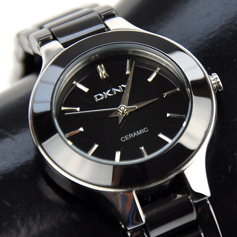 dkny唐可娜儿手表时尚欧美品牌陶瓷表带圆盘女士石英表ny4886