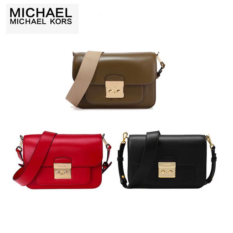 MICHAEL KORS 迈克·科尔斯 MK女包 斜挎包sloan系列 小方包 牛皮搭扣单肩包 女 30T7GS9L3L图片