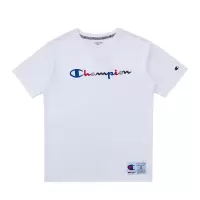 Champion冠军 男装 夏季纯棉彩色刺绣草写LOGO短袖T恤 男 女同款 情侣款 C3-H371-03