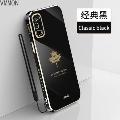 VMONNrealme真我x7手机壳realmeQ2pro电镀枫叶硅胶软壳真我x7pro镜头全包防摔保护套X2直边XT创