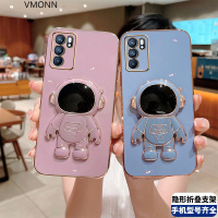 VMONN适用OPPORENO6宇航员电镀新款卡通支架手机壳PEQM00网红抖音保护套硅胶散热0pp0reno65G