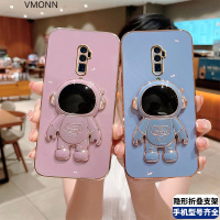 VMONN适用OPPOreno10倍变焦版宇航员电镀折叠支架手机壳可爱renoplus全包防摔保护套硅胶卡通太空人抖音网