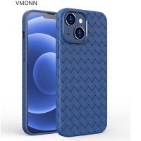 VMONNiPhone14promax手机壳超薄散热编织纹软壳苹果plus磨砂全包防摔新款皮套